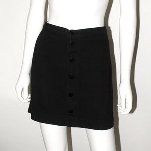 A-Line Button Up Denim Skirt